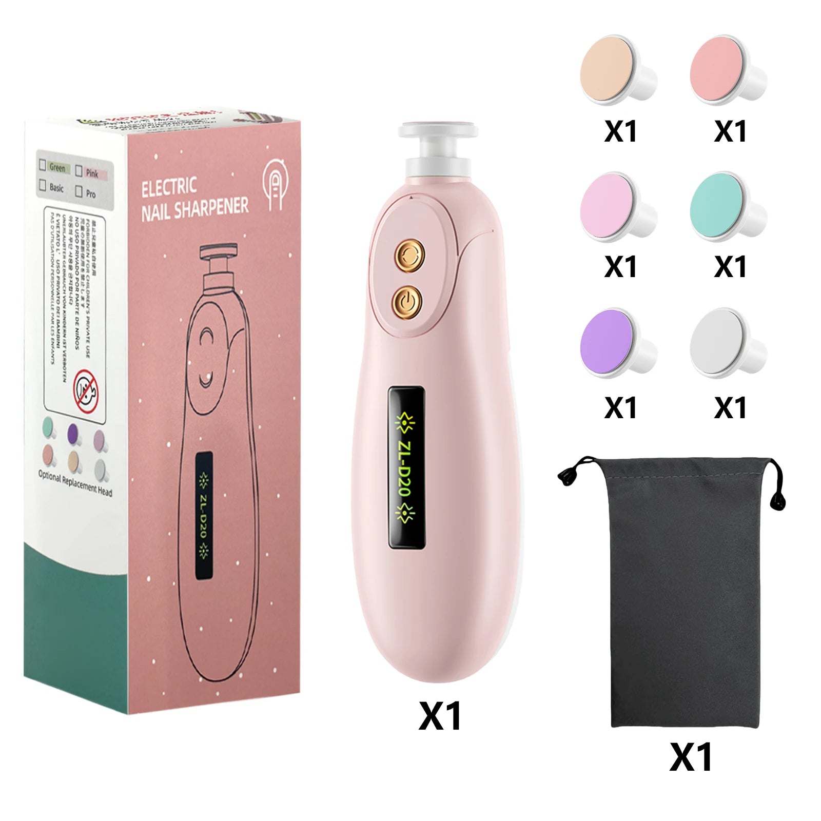 Baby Nail File Electric Baby Nail Care Set with LED Light