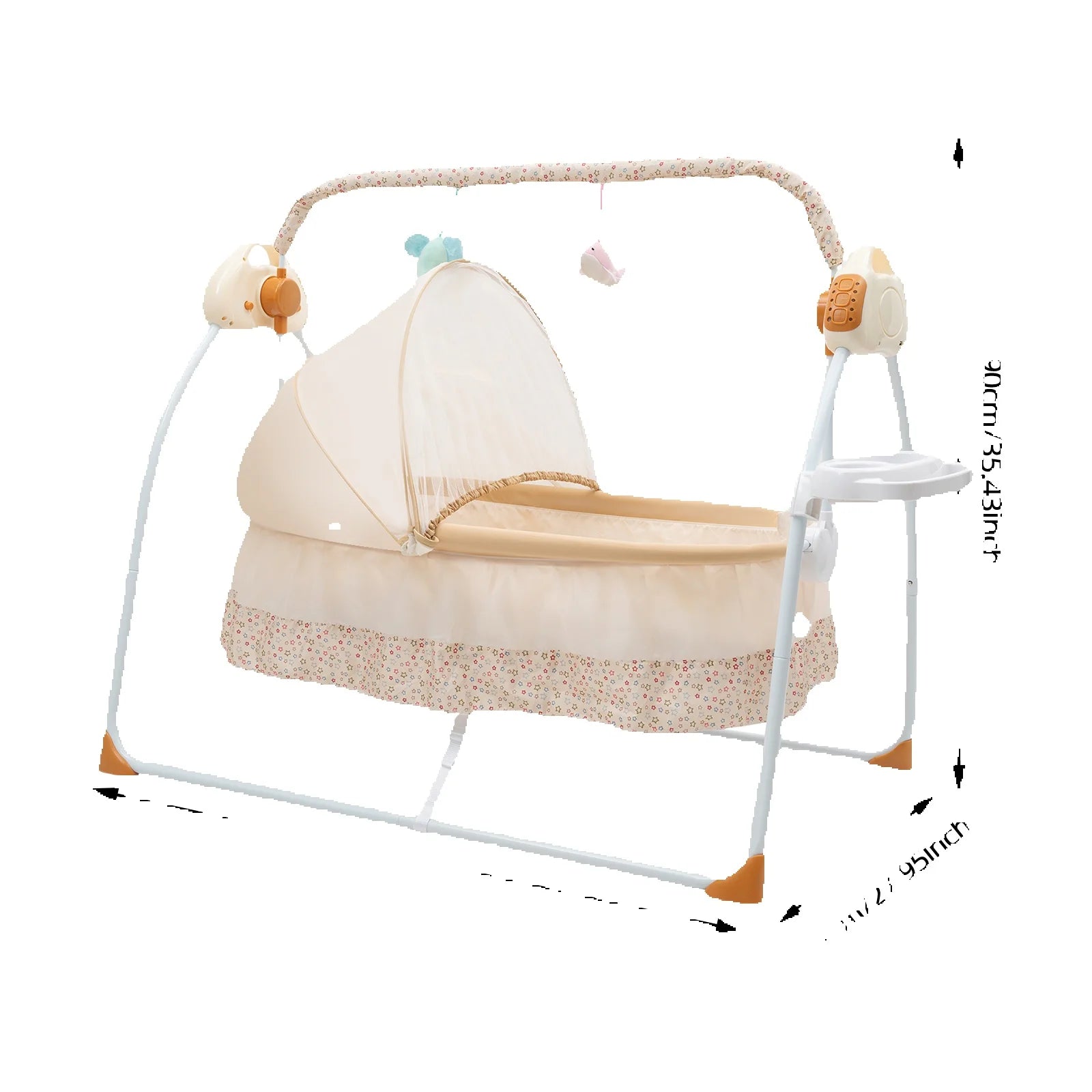 Electric Baby Crib Cradle, 0-18  Bed Auto Swing with Remote Control/Music