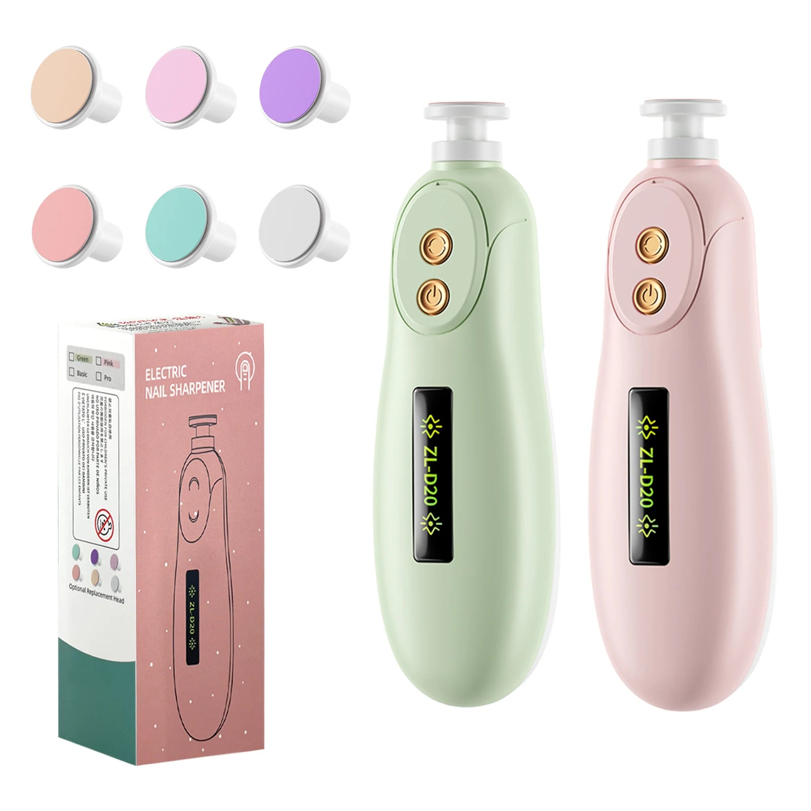 Baby Nail File Electric Baby Nail Care Set with LED Light