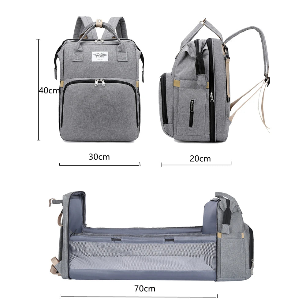 Foldable Bed, Diaper bag With Changing Station