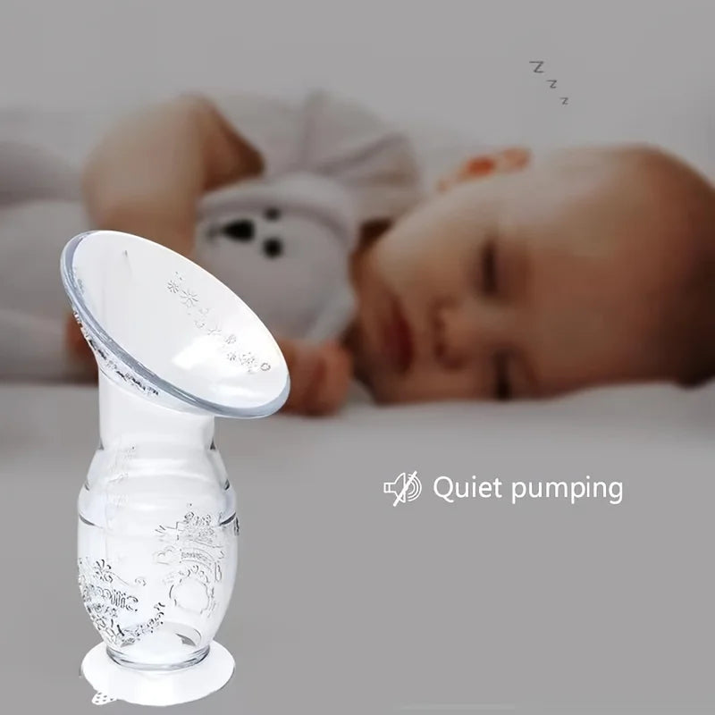 Manual Breast Pump with Scale&Diversion Trench, Soft Silicone Breastfeeding Pump