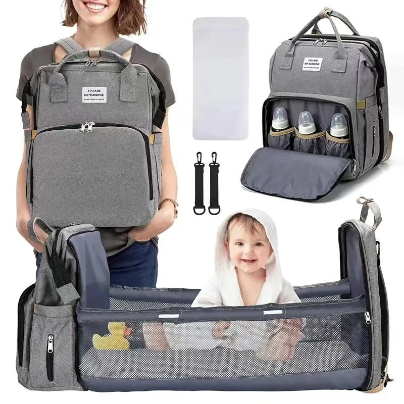 Foldable Bed, Diaper bag With Changing Station