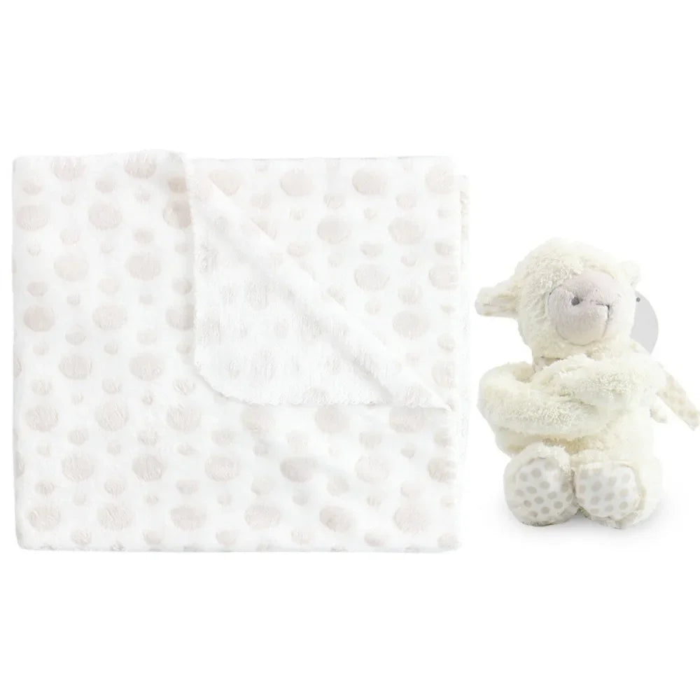 2pcs/set Stuffed Animal Plush Baby Blanket