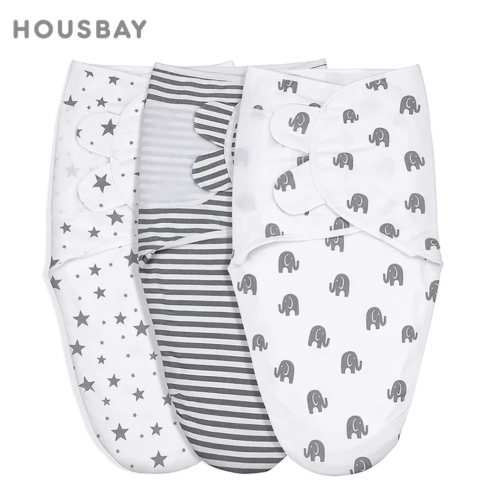 0-3M Newborn Baby Swaddle Wrap 100% Cotton