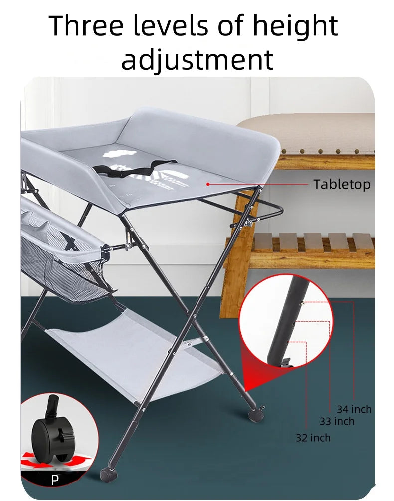 Foldable Changing Table With Storage