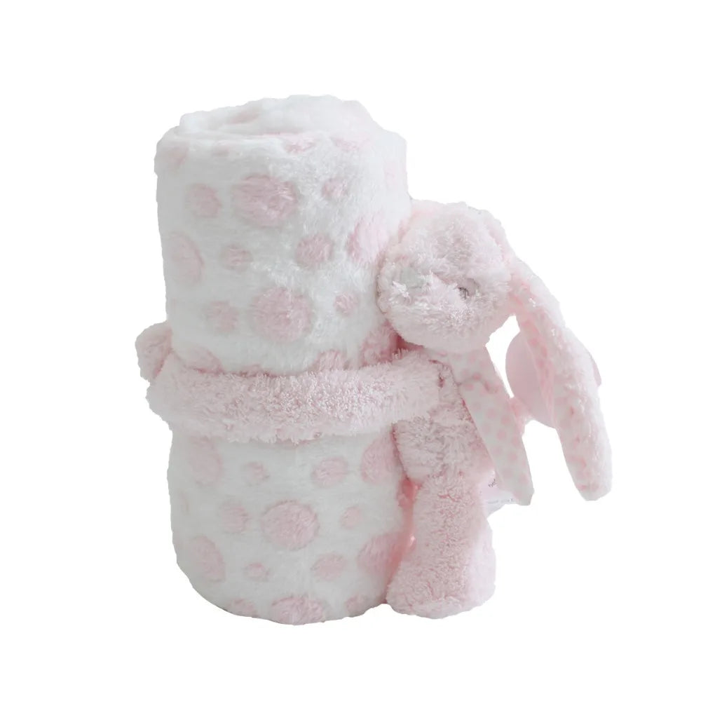 2pcs/set Stuffed Animal Plush Baby Blanket