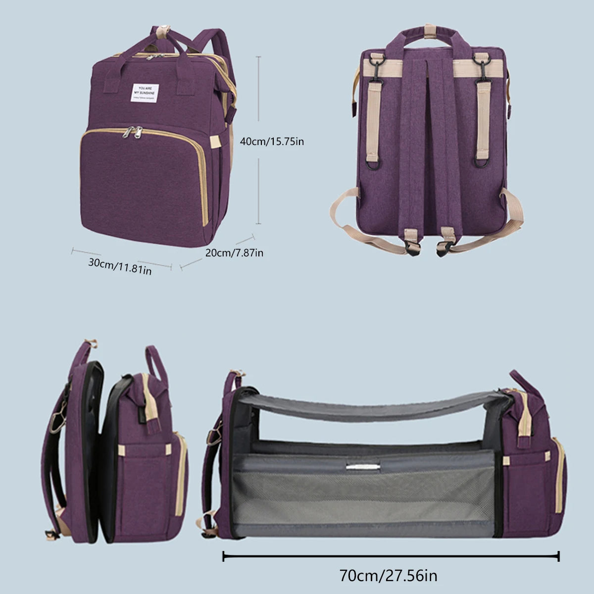Foldable Bed, Diaper bag With Changing Station