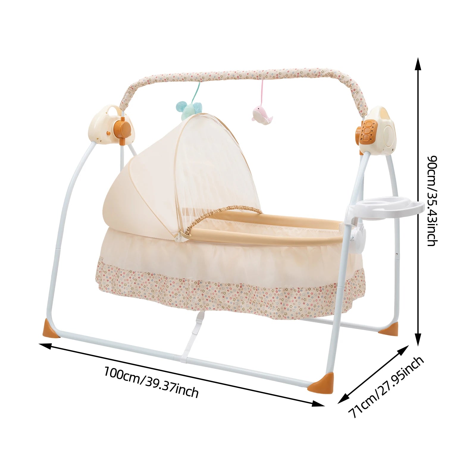 Electric Baby Crib Cradle, 0-18  Bed Auto Swing with Remote Control/Music