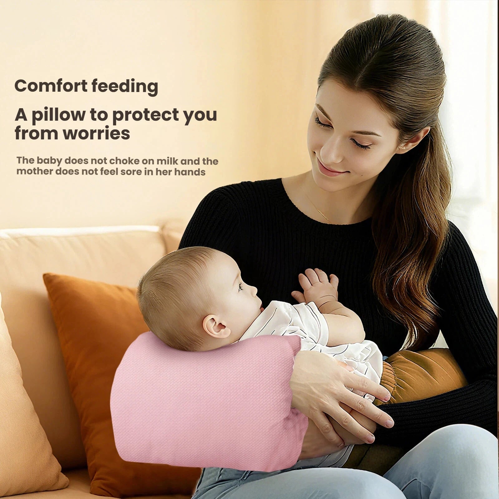 Soft And Plush Baby Nursing Pillow With Warm Arms