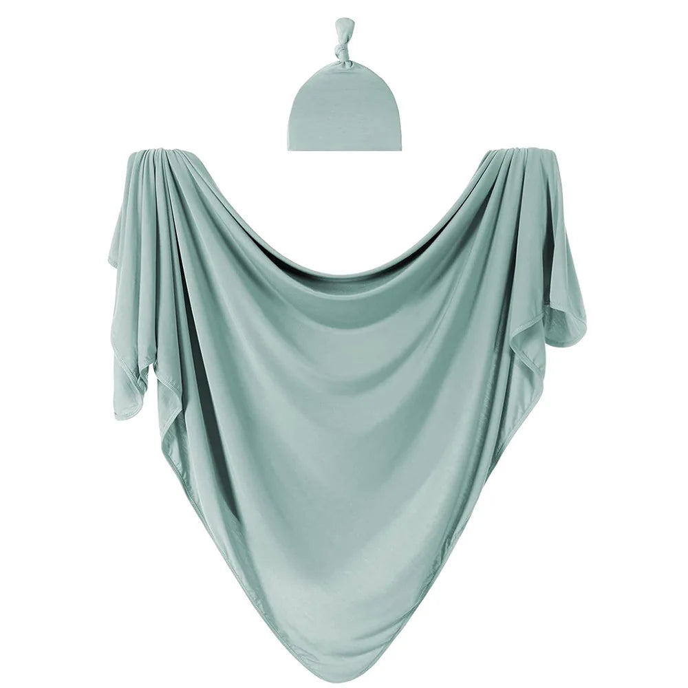 Baby Swaddle Set with Matching Hat - Soft Polyester, Anti-Tremor Design for Newborns