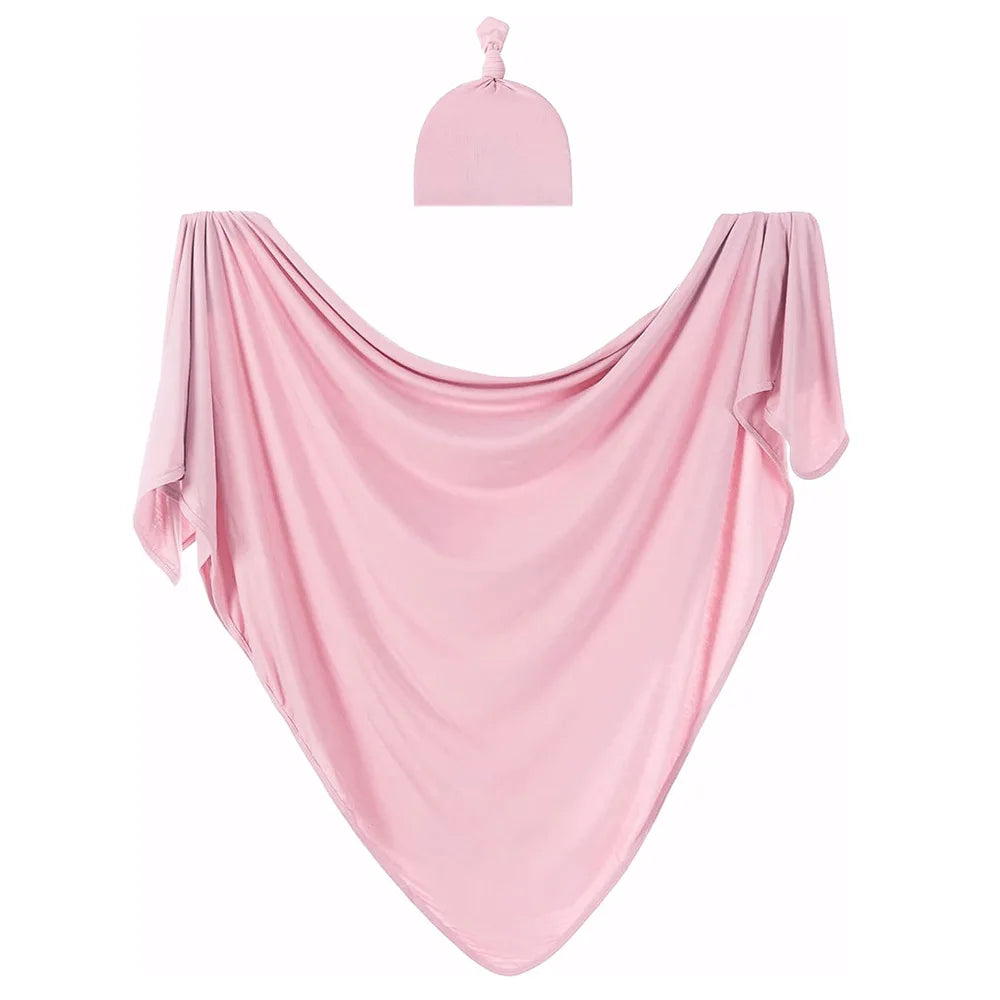 Baby Swaddle Set with Matching Hat - Soft Polyester, Anti-Tremor Design for Newborns