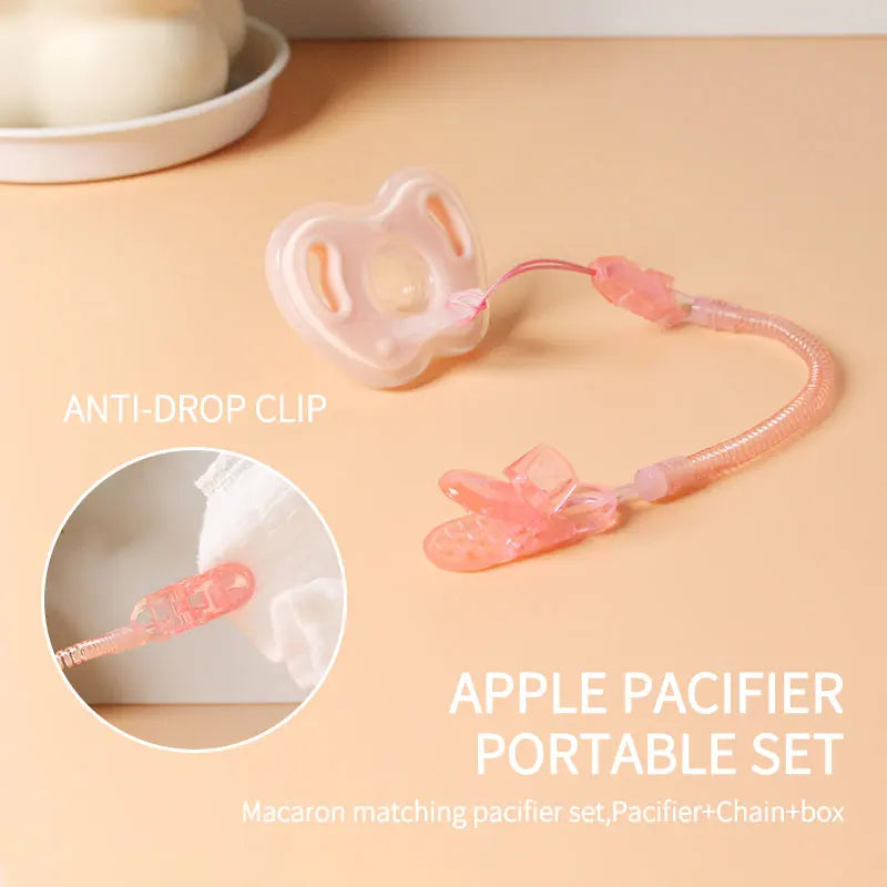 3Pcs Baby Apple Pacifier Set Silicone Soother