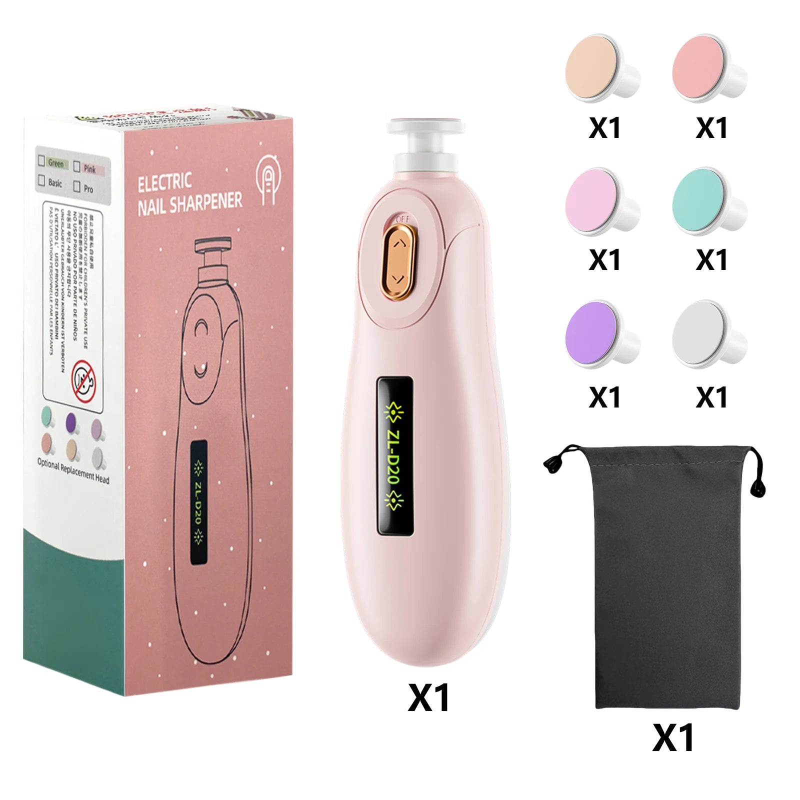 Baby Nail File Electric Baby Nail Care Set with LED Light