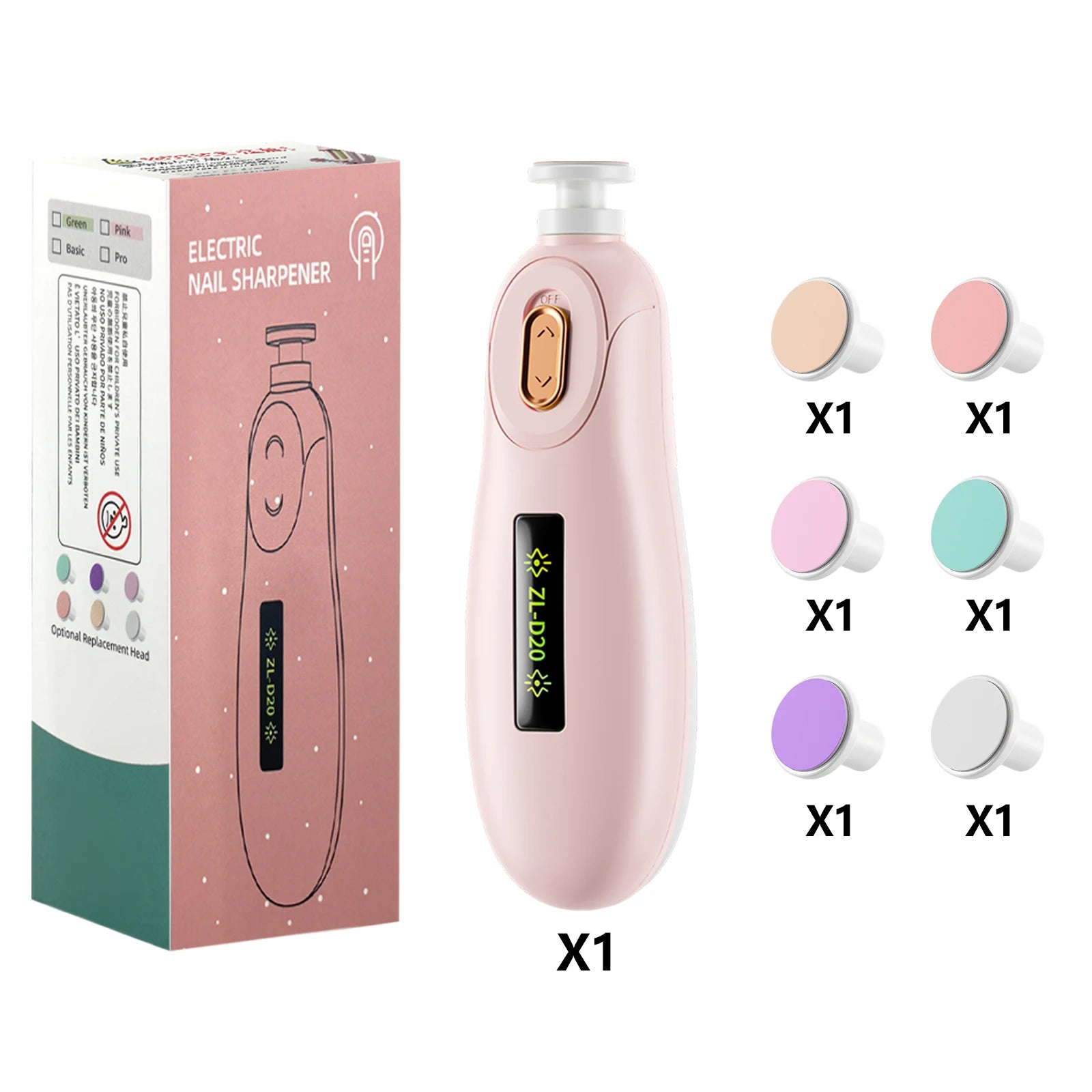 Baby Nail File Electric Baby Nail Care Set with LED Light
