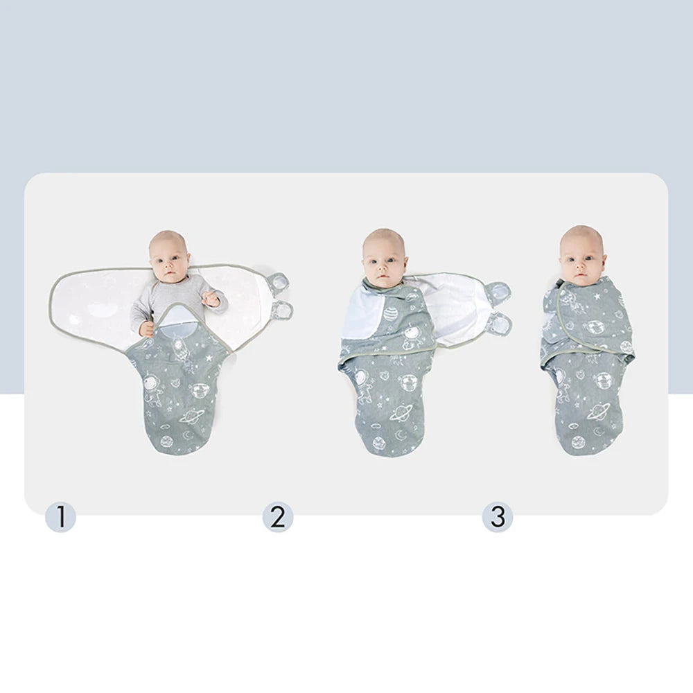 0-3M Newborn Baby Swaddle Wrap 100% Cotton
