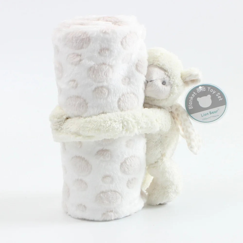 2pcs/set Stuffed Animal Plush Baby Blanket