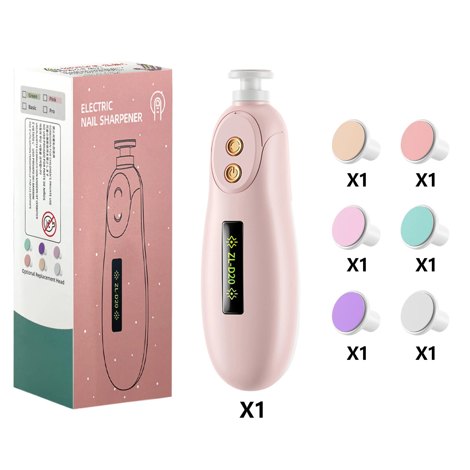 Baby Nail File Electric Baby Nail Care Set with LED Light