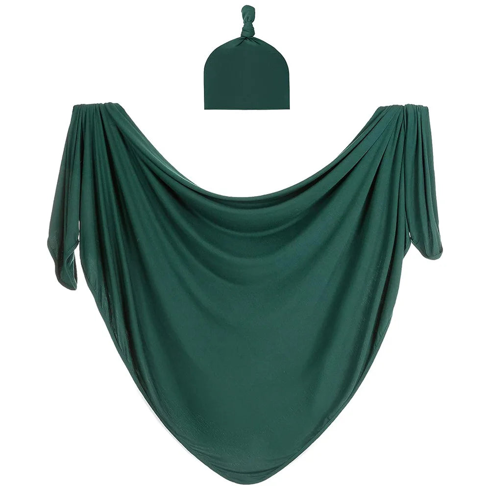 Baby Swaddle Set with Matching Hat - Soft Polyester, Anti-Tremor Design for Newborns