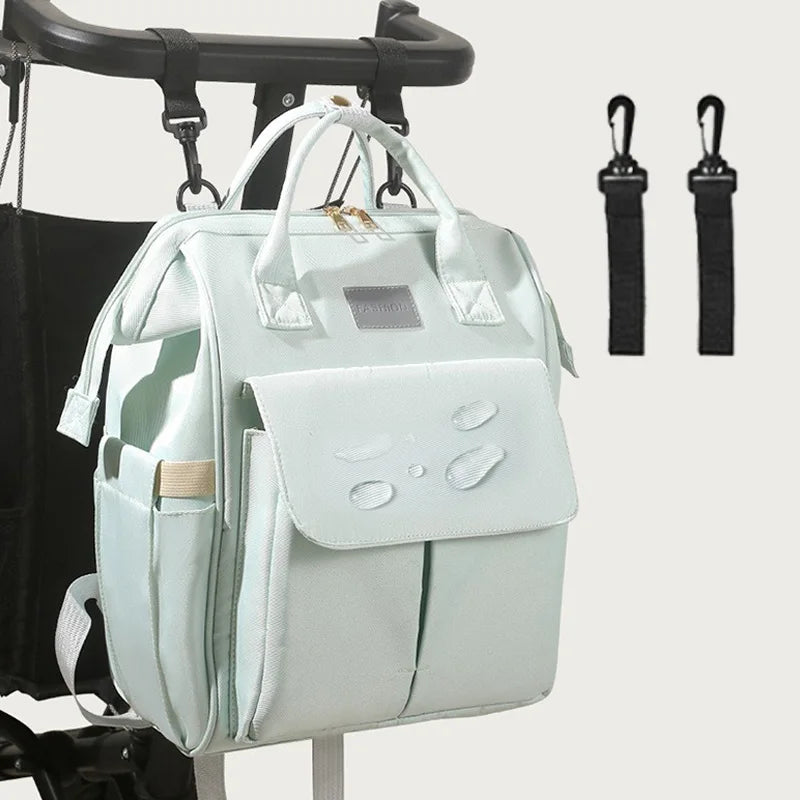 Baby Diaper Bag with 2pcs Stroller Hooks
