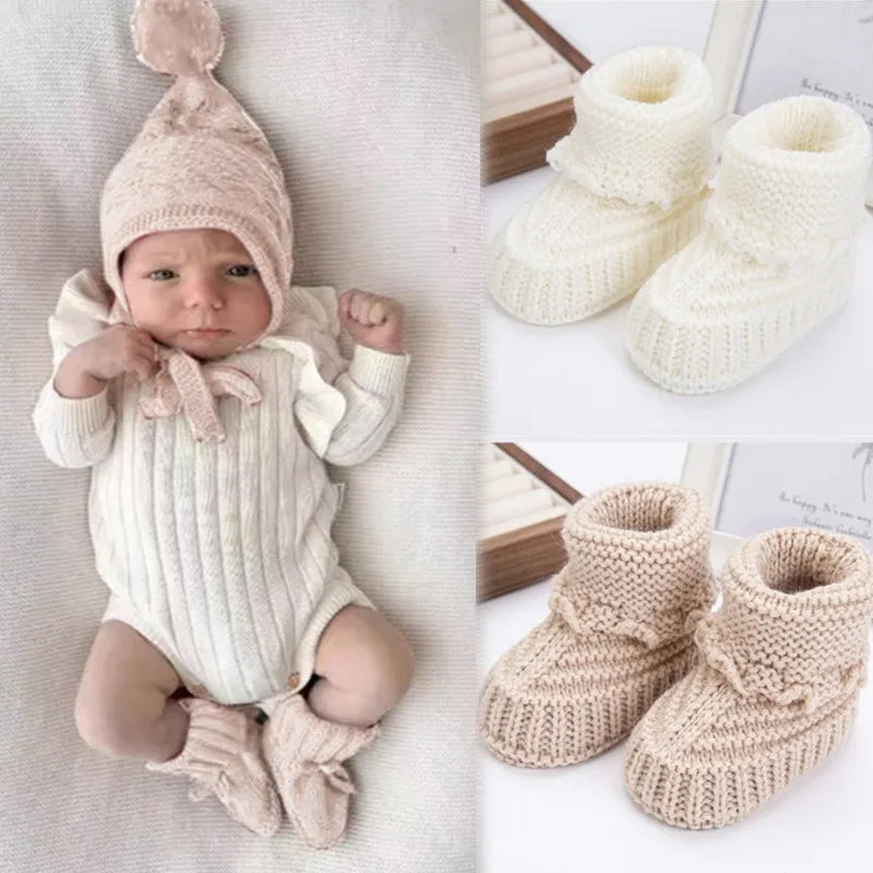 1 Pair New Crochet Knitted Baby Short Socks