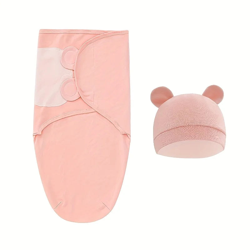 1PC Baby Swaddle Set with Hat