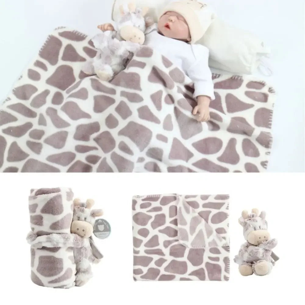 2pcs/set Stuffed Animal Plush Baby Blanket