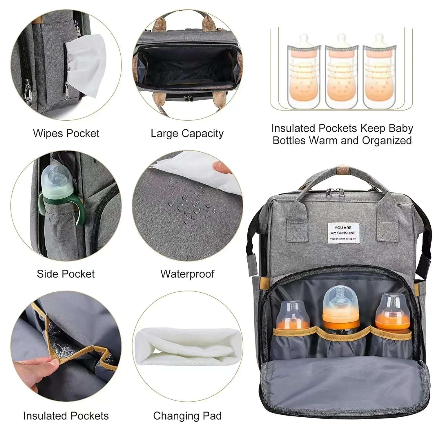 Foldable Bed, Diaper bag With Changing Station