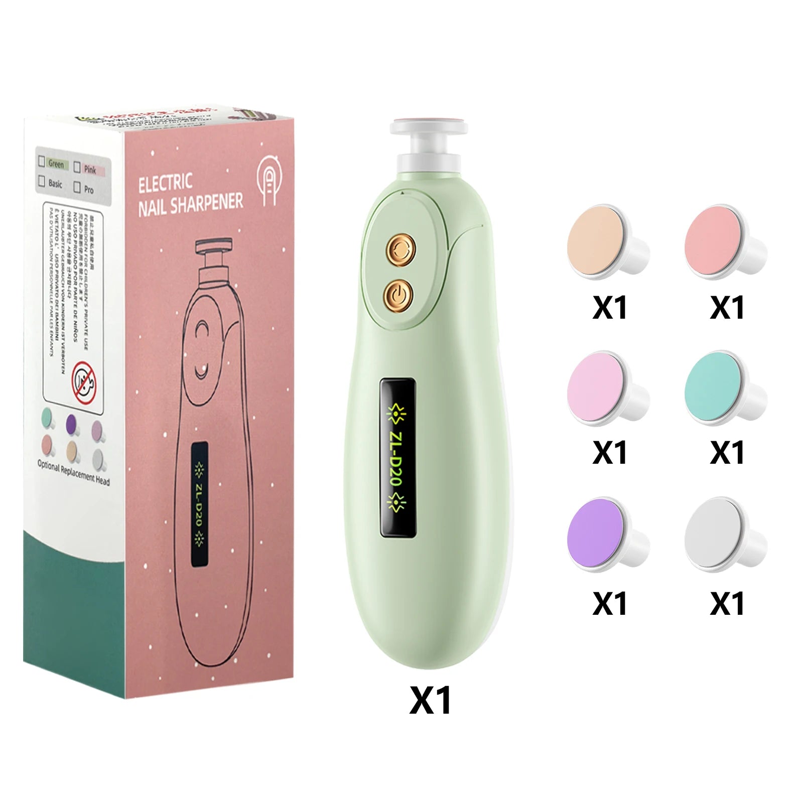 Baby Nail File Electric Baby Nail Care Set with LED Light