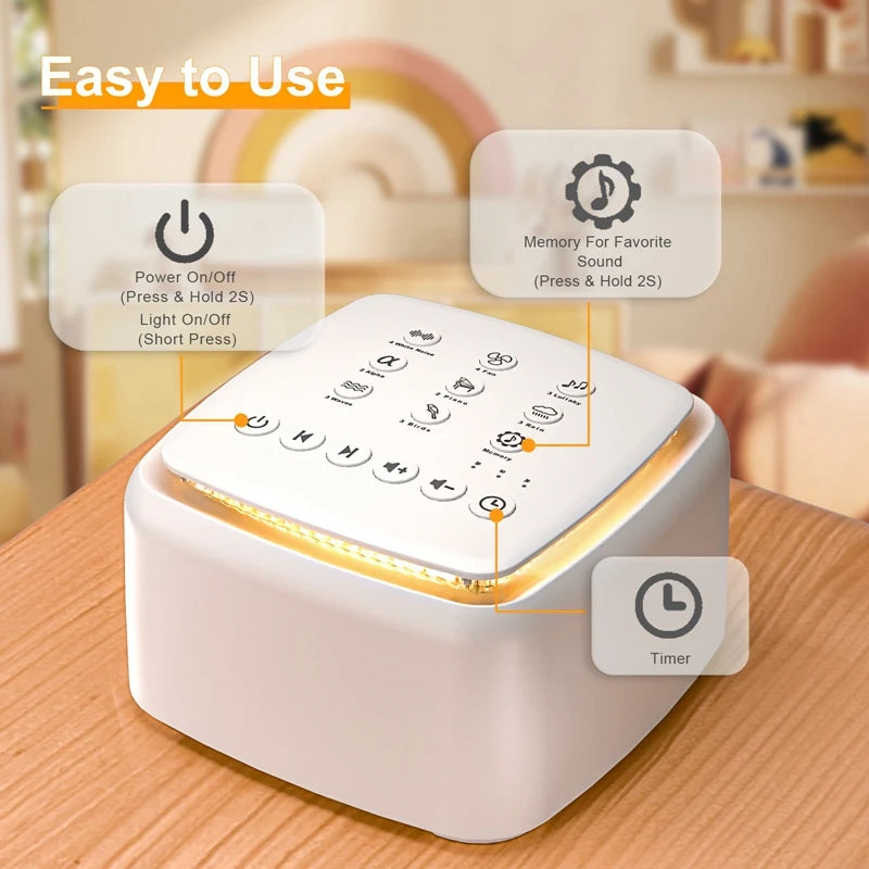 White Noise Machine, Rechargeable Sound Machine for Baby