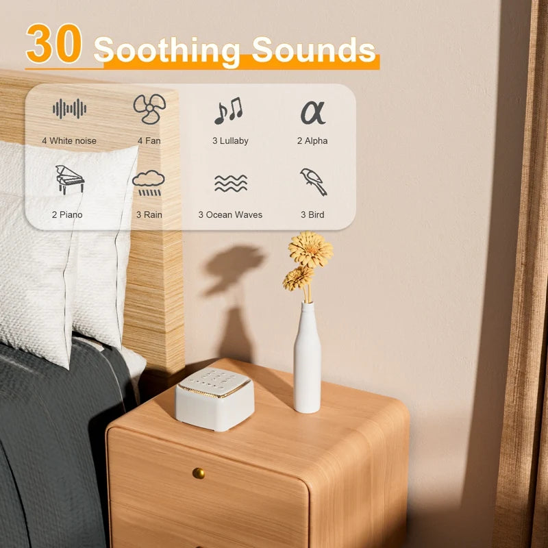 White Noise Machine, Rechargeable Sound Machine for Baby